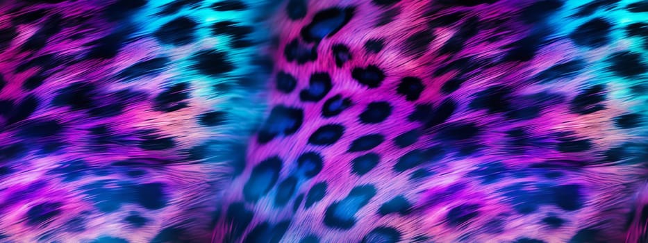 Holographic leopard seamless pattern background. Animal skin texture in retro fashion style