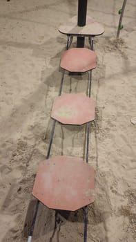 playground, sand, walking stairs, balance training recreation sports. High quality photo
