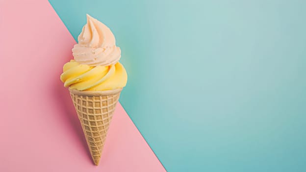 Ice cream colourful summer treat, sweet dessert in summertime, holiday food idea