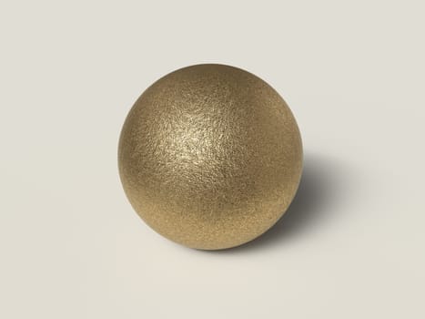 rough golden sphere with shadow. 3d illustration