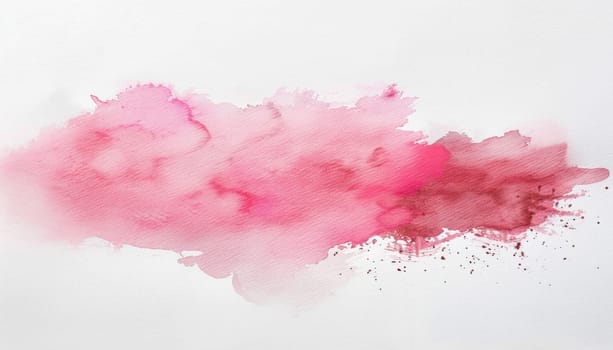 Abstract watercolor pink stain on white background, elegant and graceful watercolor background for art and beauty concepts