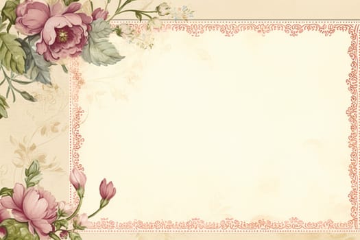 Blank vintage floral paper background for printable digital paper, art stationery and greeting card illustration idea