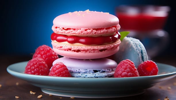 Close-up of multicolored macaroon. High quality photo