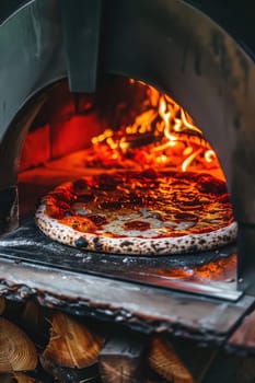 hot pizza from the oven. Selective focus. food.