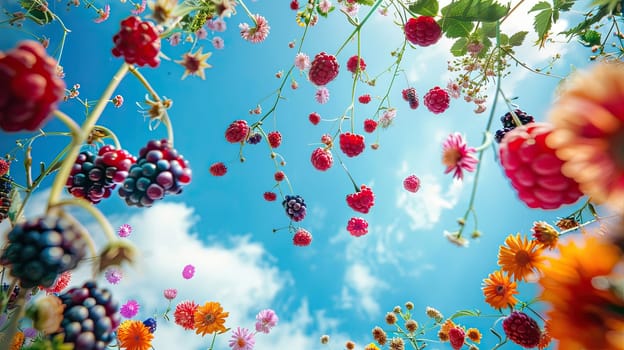 A splash of berries in the garden. Selective focus. nature.