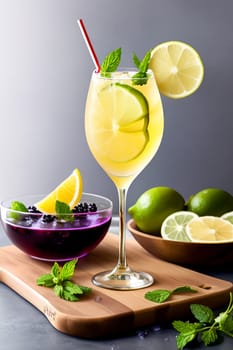 Hugo Spritz - this simple low-alcohol cocktail combines elderberry liqueur, any sparkling wine and sparkling water. A popular summer drink. Generative AI