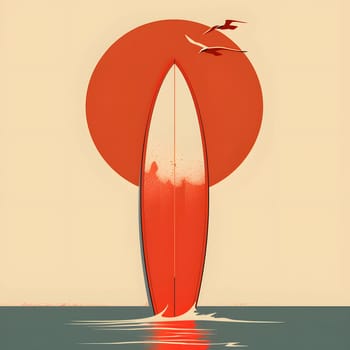 an illustration of a surfboard with the letter p in the background High quality