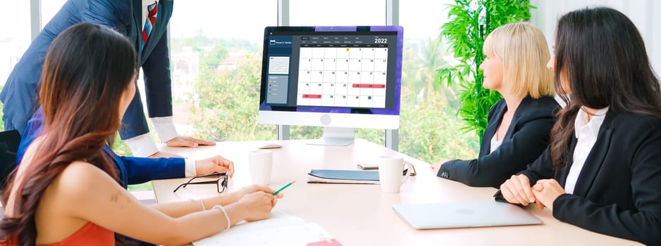 Calendar on computer software application for modish schedule planning for personal organizer and online business