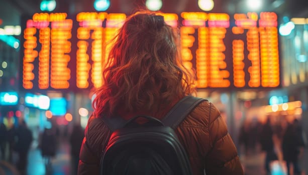 A woman wearing a yellow jacket by AI generated image.