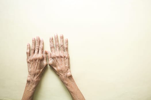 close up of hands of a elderly person ,