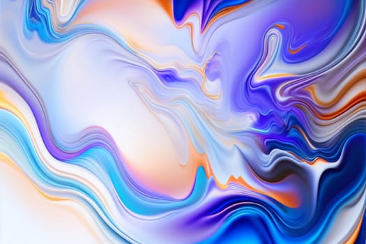 Spread-out acrylic paint. abstract background, made in the technique of fluid art. fashionable colorful background in blue colors. Generative AI