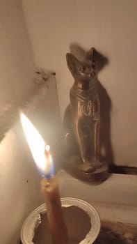 Egyptian cat, figurine symbol religion faith animal. High quality photo