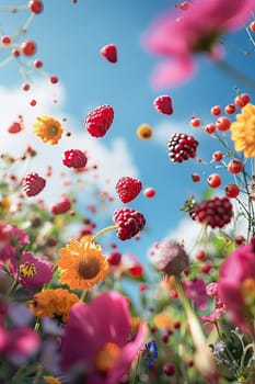 A splash of berries in the garden. Selective focus. nature.