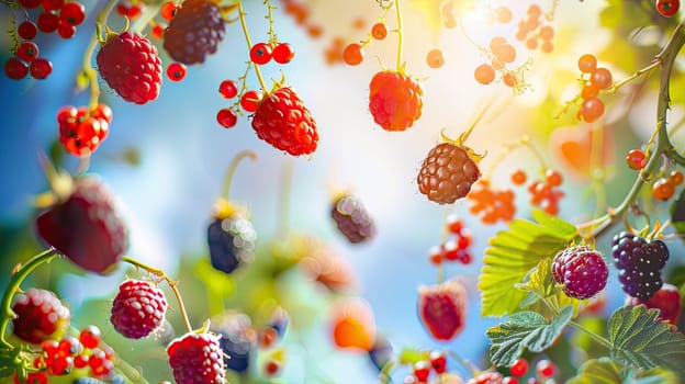 A splash of berries in the garden. Selective focus. nature.