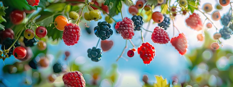 A splash of berries in the garden. Selective focus. nature.