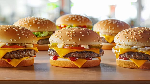 Perfect burgers, fast food chain commercial concept