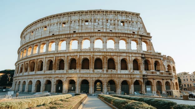 Historic colosseum in rome, italy iconic tourist attraction and architectural landmark in the eternal city