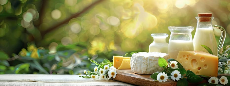 Farm dairy products on the table. Selective focus. Food.