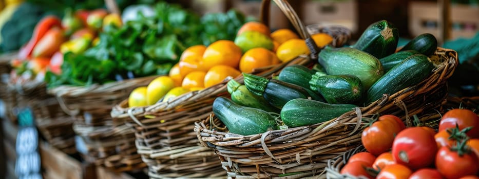 Farm vegetables and fruits at the market. Selective focus. Food.