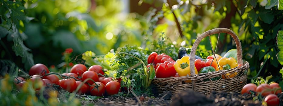 Harvest organic vegetables in the garden. Selective focus. Food.