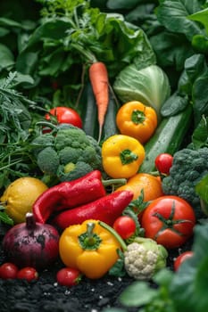 Harvest organic vegetables in the garden. Selective focus. Food.