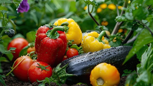 Harvest organic vegetables in the garden. Selective focus. Food.