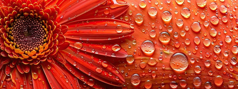 Close-up of a flower in drops of water. Selective focus. Nature.