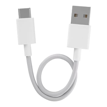 cable with USB and Type-C connector insulated on white background