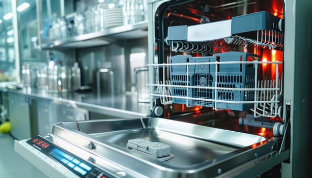 Professional dishwasher in a commercial kitchen