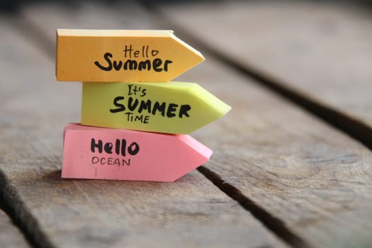 Hello summer tag. Its Summer time concept.