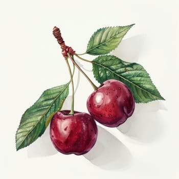 Cherry element watercolors background and wallpaper.