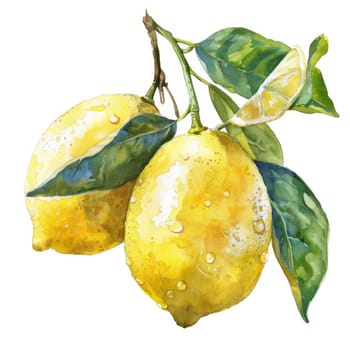 Lemon element watercolor background and wallpaper.