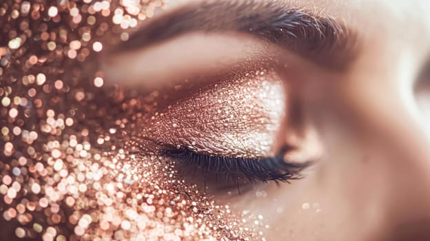 Abstract background for cosmetic products. Close-up of makeup texture, bright and sparkles beauty