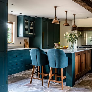 Bespoke kitchen design, country house and cottage interior design, English countryside style renovation and home decor idea