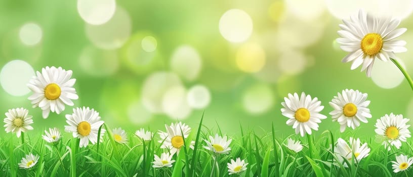 An array of daisies basks in the warm sunlight, their white petals and yellow centers a symbol of spring's joyful embrace.