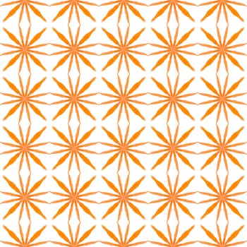 Green geometric chevron watercolor border. Orange artistic boho chic summer design. Chevron watercolor pattern. Textile ready flawless print, swimwear fabric, wallpaper, wrapping.
