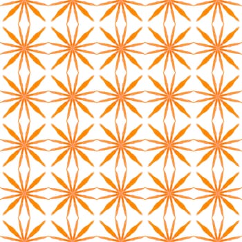 Green geometric chevron watercolor border. Orange artistic boho chic summer design. Chevron watercolor pattern. Textile ready flawless print, swimwear fabric, wallpaper, wrapping.