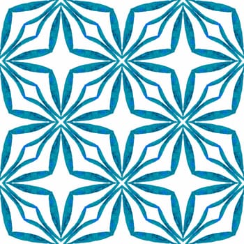 Hand drawn green mosaic seamless border. Blue terrific boho chic summer design. Textile ready charming print, swimwear fabric, wallpaper, wrapping. Mosaic seamless pattern.