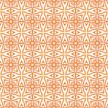 Textile ready grand print, swimwear fabric, wallpaper, wrapping. Orange breathtaking boho chic summer design. Trendy organic green border. Organic tile.