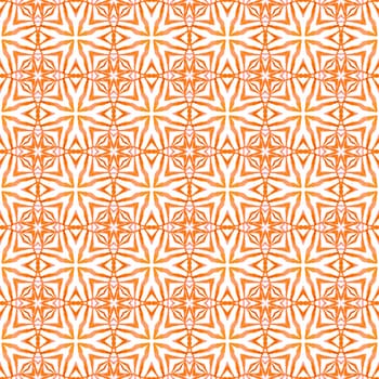 Textile ready grand print, swimwear fabric, wallpaper, wrapping. Orange breathtaking boho chic summer design. Trendy organic green border. Organic tile.