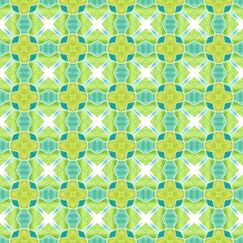 Green geometric chevron watercolor border. Green alluring boho chic summer design. Chevron watercolor pattern. Textile ready captivating print, swimwear fabric, wallpaper, wrapping.