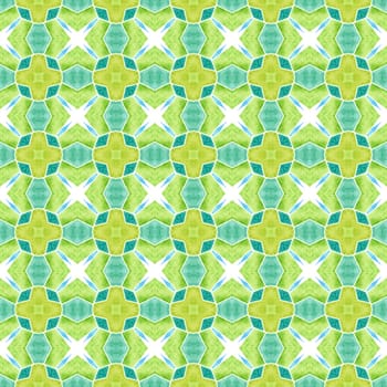 Green geometric chevron watercolor border. Green alluring boho chic summer design. Chevron watercolor pattern. Textile ready captivating print, swimwear fabric, wallpaper, wrapping.