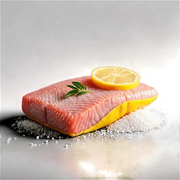 Mullet fillet gray skin with white flesh lemon zest dusting Food and Culinary concept. Food isolated on transparent background.