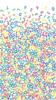 Flying latin letters. Colorful childish scattered charachters of English alphabet. Foreign languages study concept. Back to school banner .