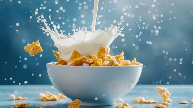Cascading Milk Fountain with Copy Space for Text.