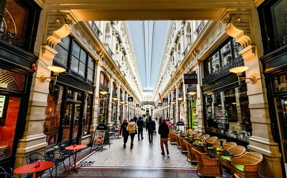 Hague, Netherland - 09 April 2023: Trade Center with a lot of shops in the center of Hague in Netherland