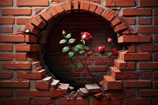 background of red old bricks .