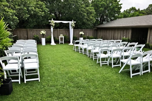 Minimalism and Love: Wedding in a Secluded Yard under the Sun's Rays.