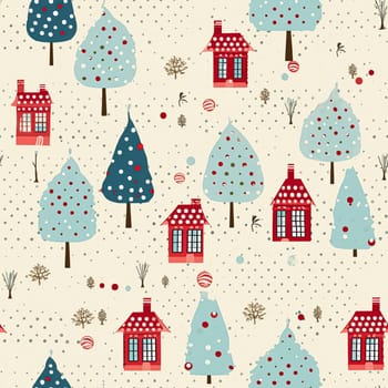 Seamless pattern, tileable Christmas holiday country dots print, English countryside cottage for wallpaper, wrapping paper, scrapbook, fabric and product design inspiration