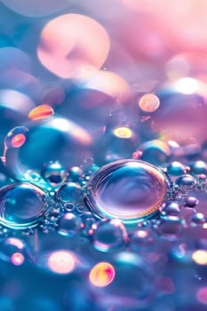 Bright abstract background in the form of bubbles with colorful light spots
